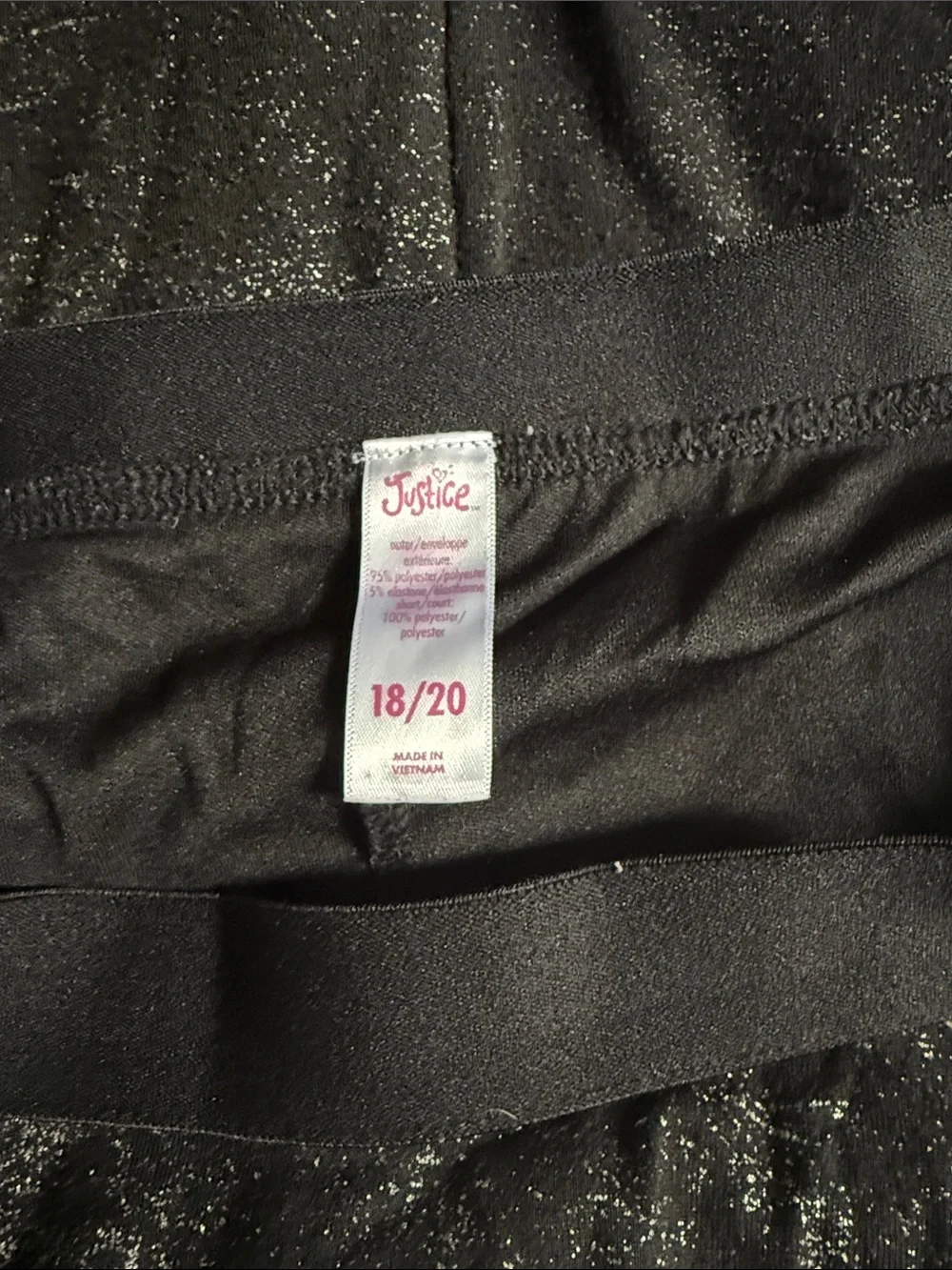 Justice Black Glitter Skort